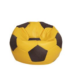 Fotoliu puf Mondo Ball - imitatie piele - galben/maro Fotoliu puf Mondo Ball - imitatie piele - galben/maro