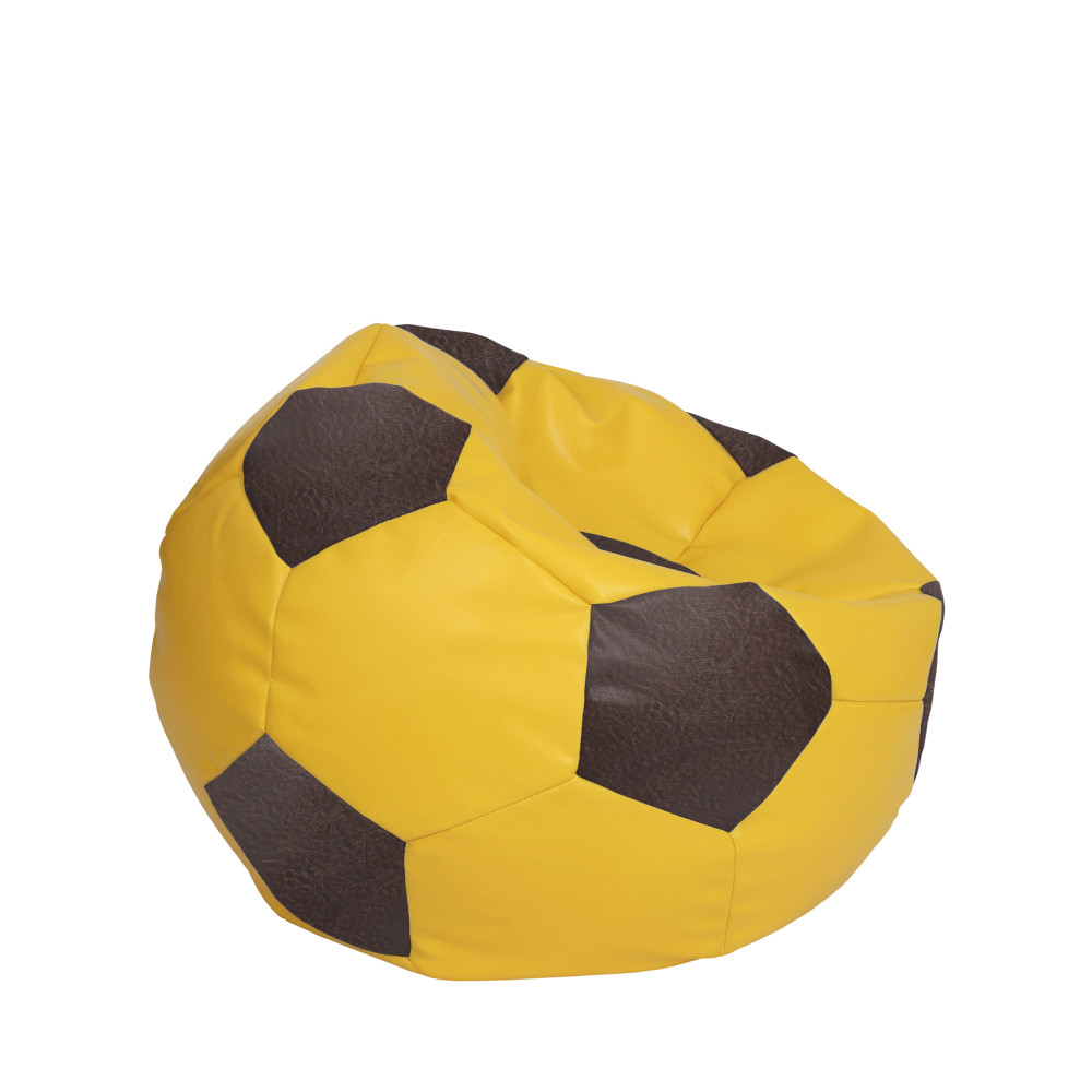Fotoliu puf Mondo Ball - imitatie piele - galben/maro Fotoliu puf Mondo Ball - imitatie piele - galben/maro