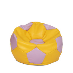 Fotoliu puf Mondo Ball - imitatie piele - galben/mov Fotoliu puf Mondo Ball - imitatie piele - galben/mov