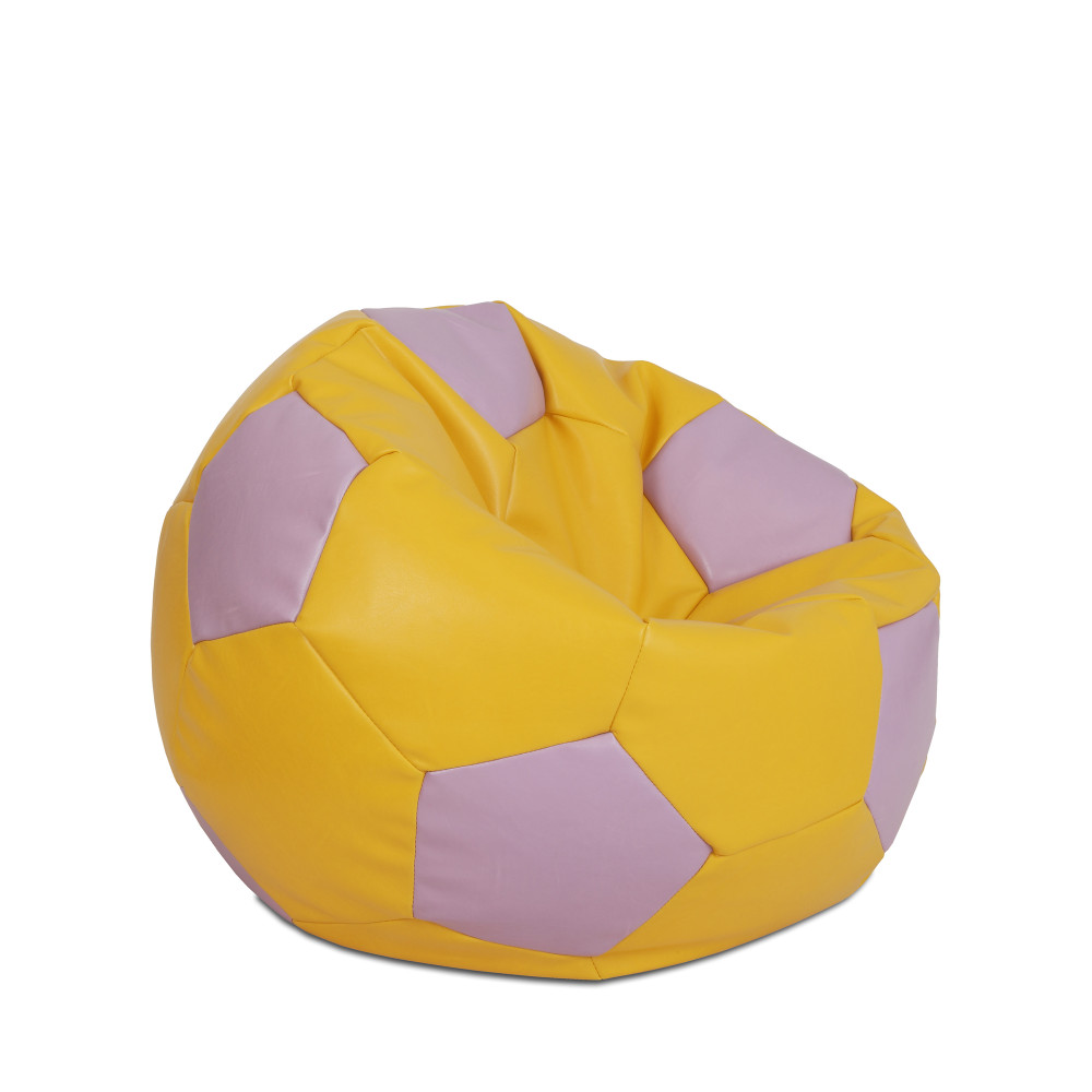 Fotoliu puf Mondo Ball - imitatie piele - galben/mov Fotoliu puf Mondo Ball - imitatie piele - galben/mov