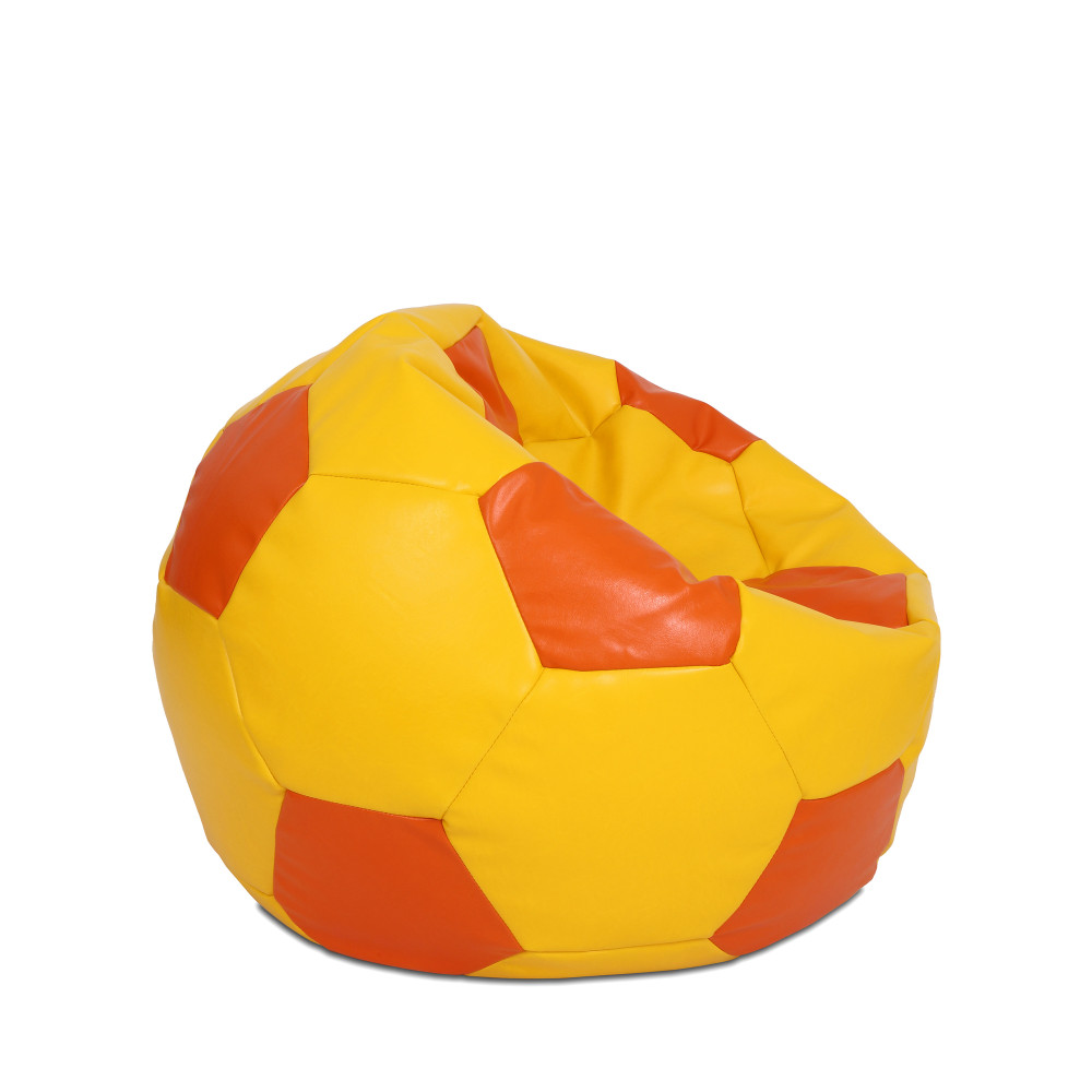 Fotoliu puf Mondo Ball - imitatie piele - galben/portocaliu Fotoliu puf Mondo Ball - imitatie piele - galben/portocaliu