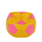 Fotoliu puf Mondo Ball - imitatie piele - galben/roz