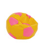 Fotoliu puf Mondo Ball - imitatie piele - galben/roz Fotoliu puf Mondo Ball - imitatie piele - galben/roz