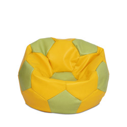 Fotoliu puf Mondo Ball - imitatie piele - galben/verde Fotoliu puf Mondo Ball - imitatie piele - galben/verde