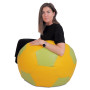 Fotoliu puf Mondo Ball - imitatie piele - galben/verde Fotoliu puf Mondo Ball - imitatie piele - galben/verde