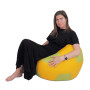 Fotoliu puf Mondo Ball - imitatie piele - galben/verde Fotoliu puf Mondo Ball - imitatie piele - galben/verde