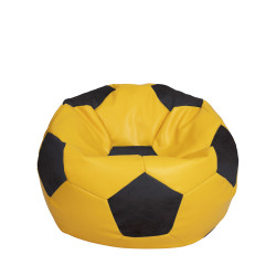 Fotoliu puf Mondo Ball - imitatie piele - galben/wenge Fotoliu puf Mondo Ball - imitatie piele - galben/wenge