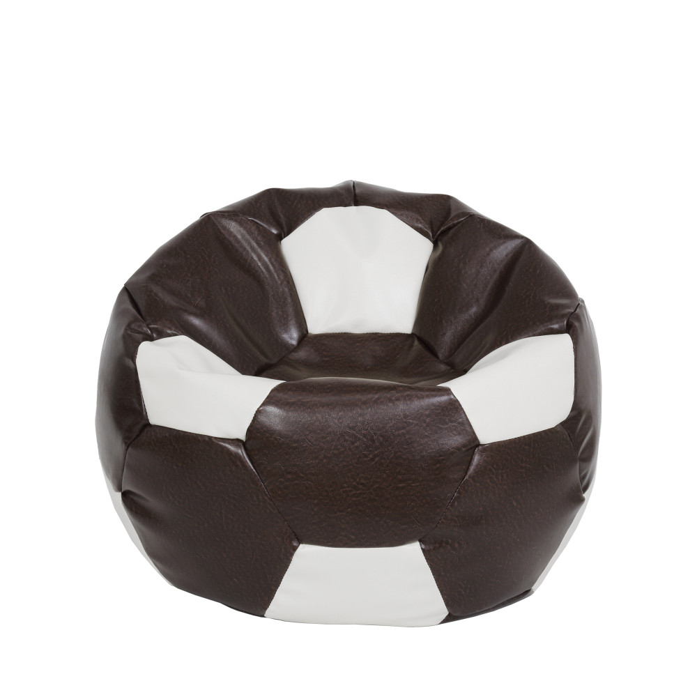 Fotoliu puf Mondo Ball - imitatie piele - maro/alb Fotoliu puf Mondo Ball - imitatie piele - maro/alb