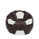 Fotoliu puf Mondo Ball - imitatie piele - maro/alb