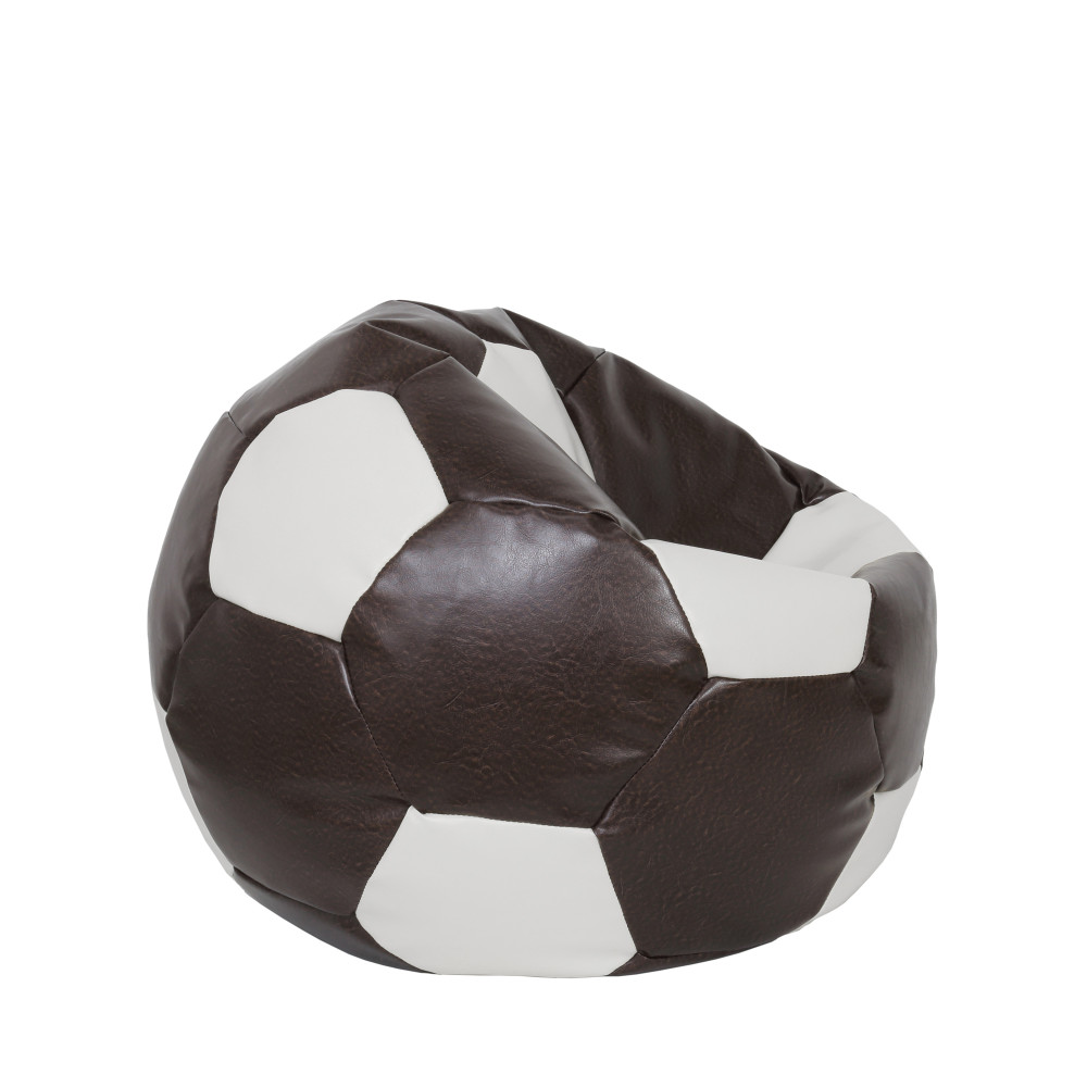 Fotoliu puf Mondo Ball - imitatie piele - maro/alb Fotoliu puf Mondo Ball - imitatie piele - maro/alb