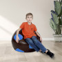 Fotoliu puf Mondo Ball - imitatie piele - maro/albastru Fotoliu puf Mondo Ball - imitatie piele - maro/albastru