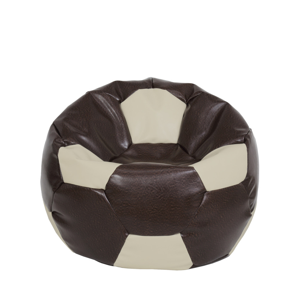 Fotoliu puf Mondo Ball - imitatie piele - maro/crem Fotoliu puf Mondo Ball - imitatie piele - maro/crem