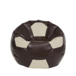 Fotoliu puf Mondo Ball - imitatie piele - maro/crem