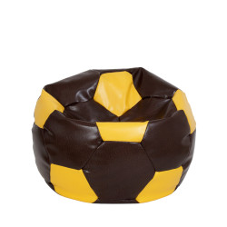 Fotoliu puf Mondo Ball - imitatie piele - maro/galben Fotoliu puf Mondo Ball - imitatie piele - maro/galben