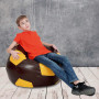 Fotoliu puf Mondo Ball - imitatie piele - maro/galben Fotoliu puf Mondo Ball - imitatie piele - maro/galben