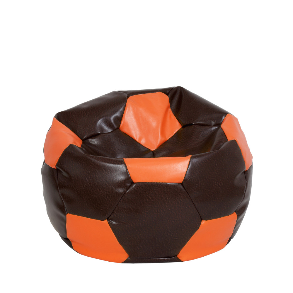 Fotoliu puf Mondo Ball - imitatie piele - maro/portocaliu Fotoliu puf Mondo Ball - imitatie piele - maro/portocaliu