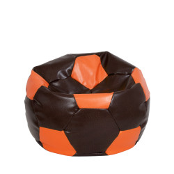 Fotoliu puf Mondo Ball - imitatie piele - maro/portocaliu Fotoliu puf Mondo Ball - imitatie piele - maro/portocaliu
