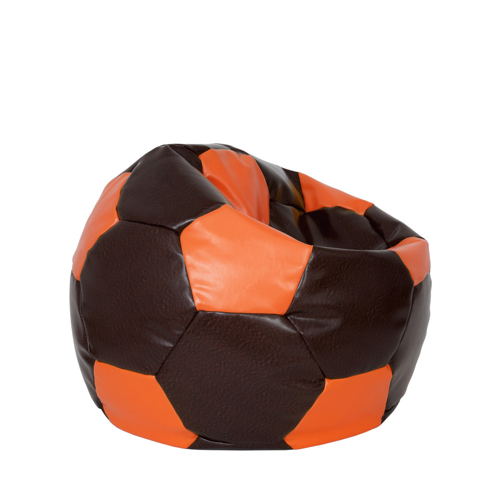 Fotoliu puf Mondo Ball - imitatie piele - maro/portocaliu Fotoliu puf Mondo Ball - imitatie piele - maro/portocaliu