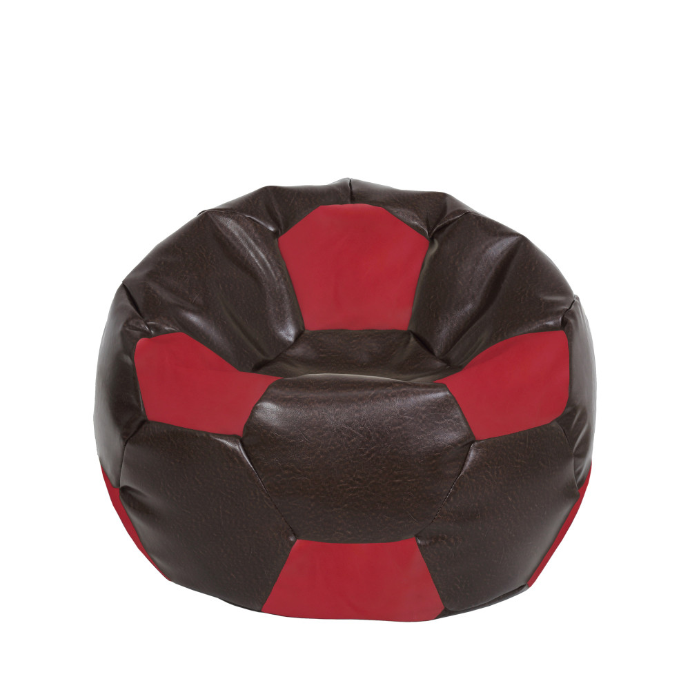 Fotoliu puf Mondo Ball - imitatie piele - maro/rosu Fotoliu puf Mondo Ball - imitatie piele - maro/rosu