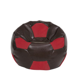 Fotoliu puf Mondo Ball - imitatie piele - maro/rosu Fotoliu puf Mondo Ball - imitatie piele - maro/rosu