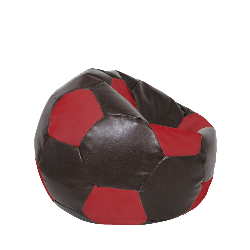 Fotoliu puf Mondo Ball - imitatie piele - maro/rosu Fotoliu puf Mondo Ball - imitatie piele - maro/rosu