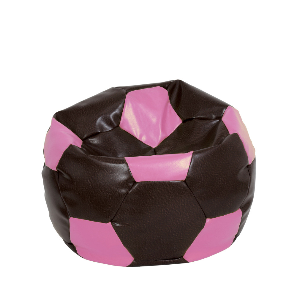 Fotoliu puf Mondo Ball - imitatie piele - maro/roz Fotoliu puf Mondo Ball - imitatie piele - maro/roz