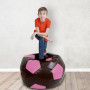 Fotoliu puf Mondo Ball - imitatie piele - maro/roz Fotoliu puf Mondo Ball - imitatie piele - maro/roz