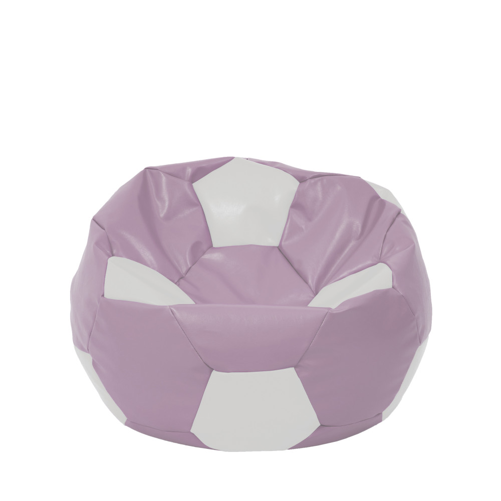 Fotoliu puf Mondo Ball - imitatie piele - mov/alb Fotoliu puf Mondo Ball - imitatie piele - mov/alb