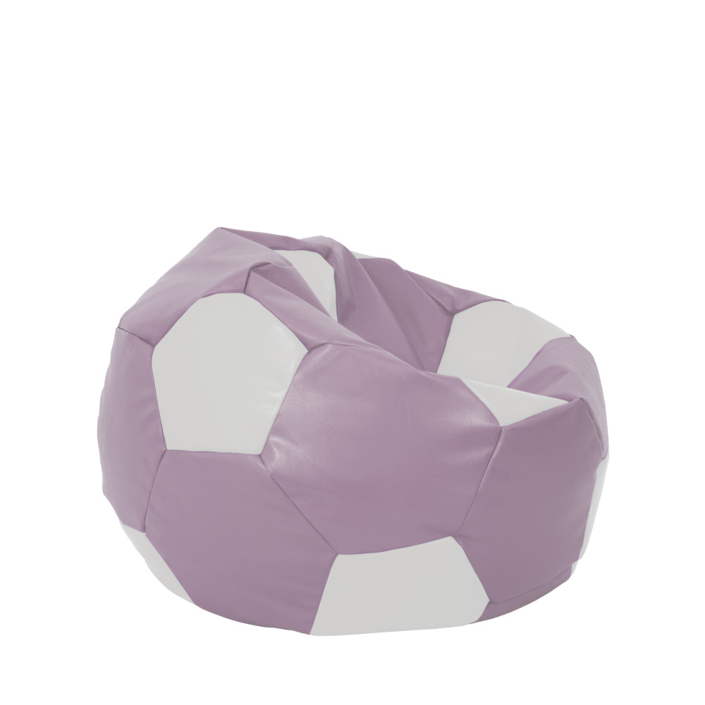 Fotoliu puf Mondo Ball - imitatie piele - mov/alb Fotoliu puf Mondo Ball - imitatie piele - mov/alb