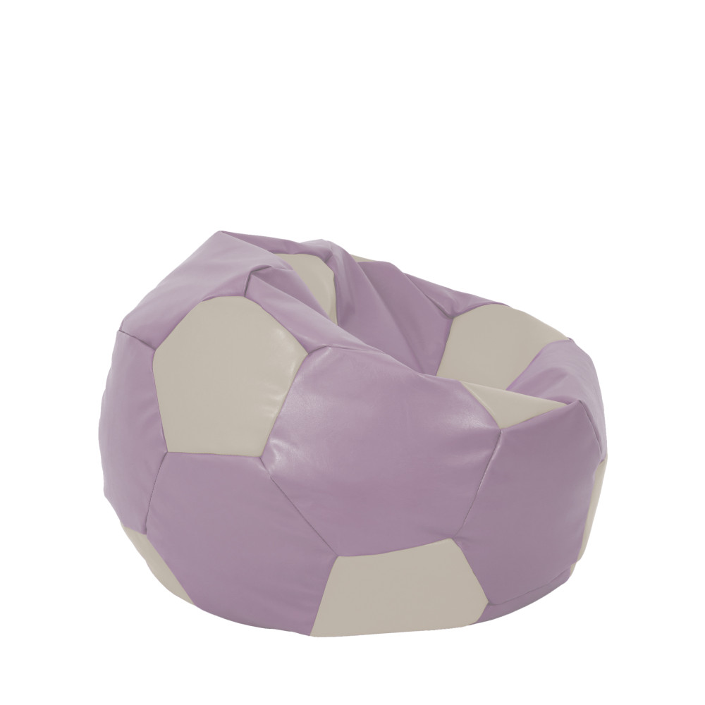Fotoliu puf Mondo Ball - imitatie piele - mov/crem Fotoliu puf Mondo Ball - imitatie piele - mov/crem