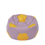 Fotoliu puf Mondo Ball - imitatie piele - mov/galben