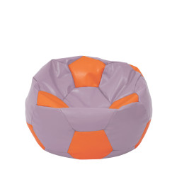 Fotoliu puf Mondo Ball - imitatie piele - mov/portocaliu