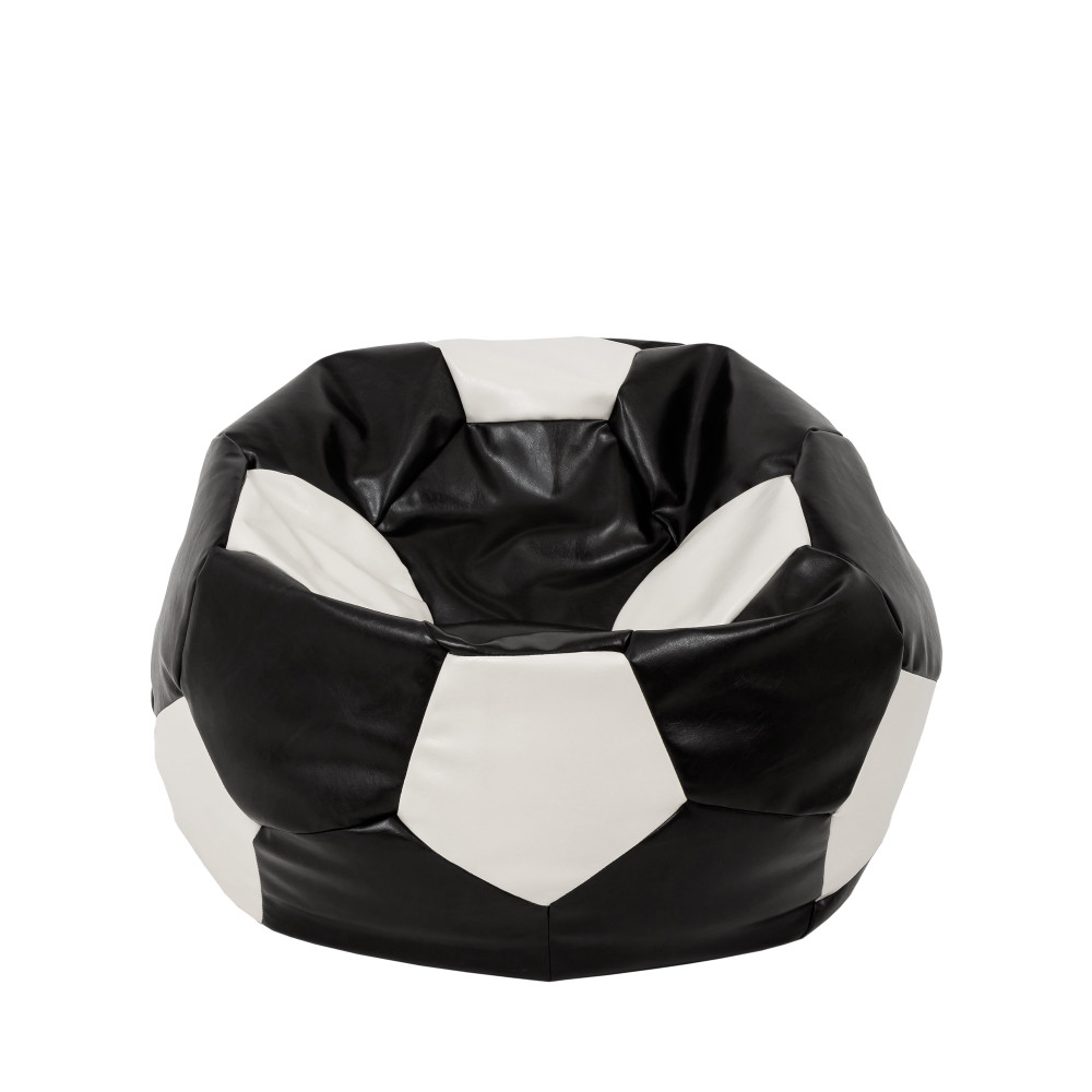 Fotoliu puf Mondo Ball - imitatie piele - negru/alb Fotoliu puf Mondo Ball - imitatie piele - negru/alb