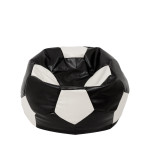 Fotoliu puf Mondo Ball - imitatie piele - negru/alb