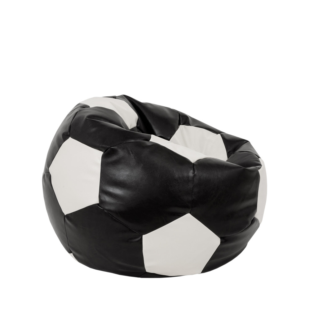Fotoliu puf Mondo Ball - imitatie piele - negru/alb Fotoliu puf Mondo Ball - imitatie piele - negru/alb