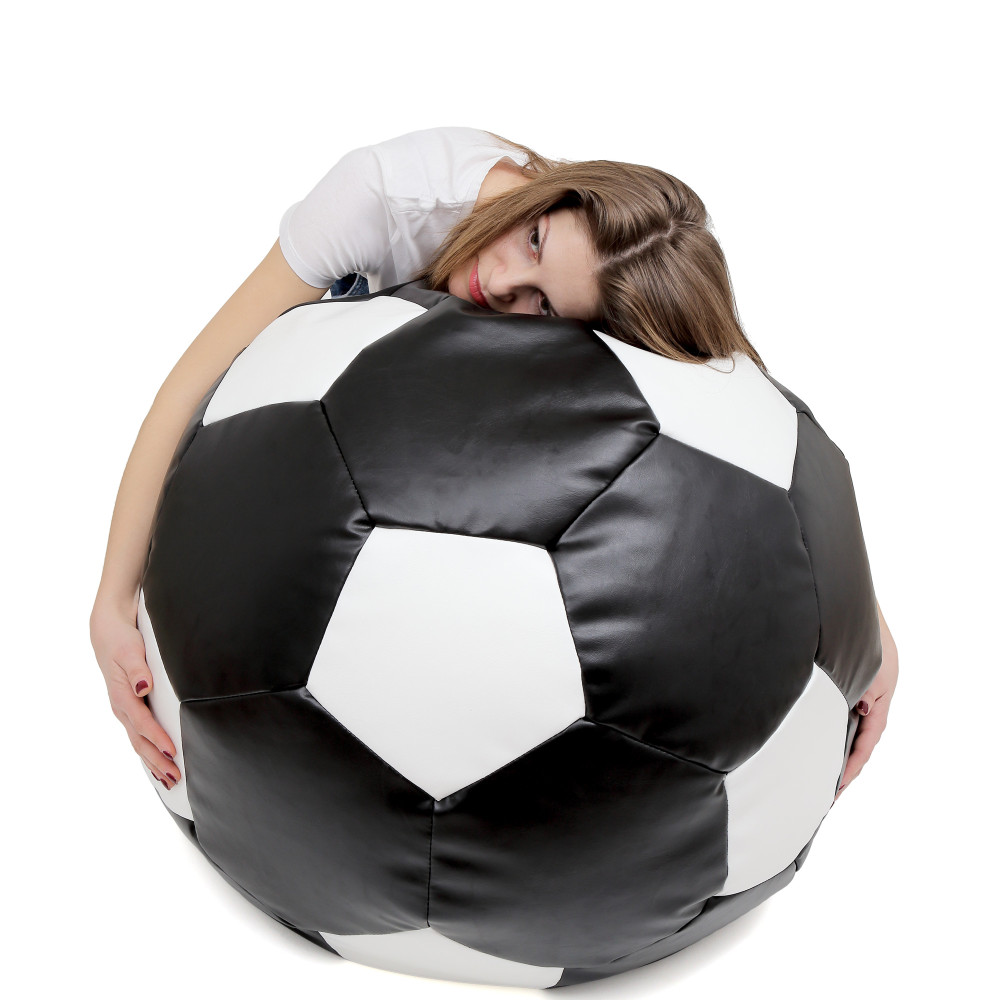 Fotoliu puf Mondo Ball - imitatie piele - negru/alb Fotoliu puf Mondo Ball - imitatie piele - negru/alb