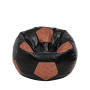 Fotoliu puf Mondo Ball - imitatie piele - negru/coniac Fotoliu puf Mondo Ball - imitatie piele - negru/coniac