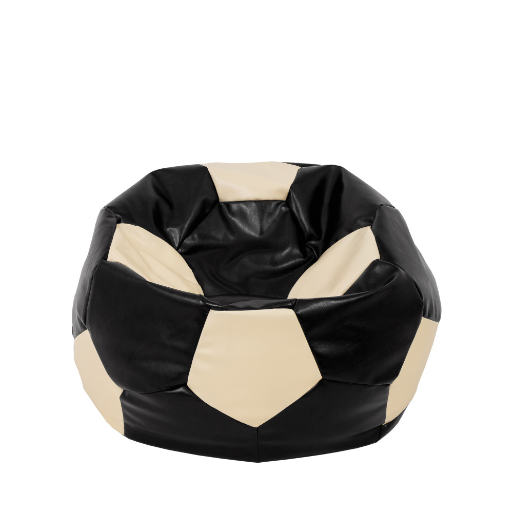 Fotoliu puf Mondo Ball - imitatie piele - negru/crem Fotoliu puf Mondo Ball - imitatie piele - negru/crem