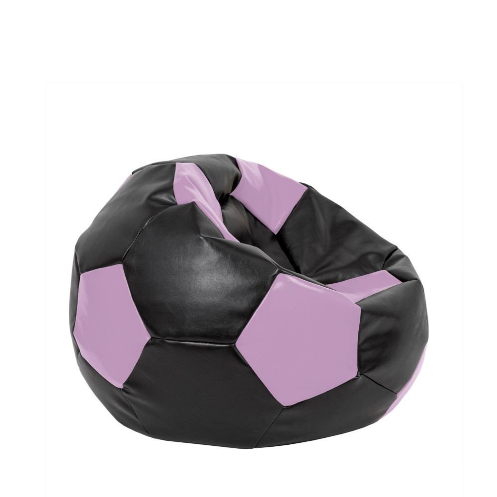 Fotoliu puf Mondo Ball - imitatie piele - negru/mov Fotoliu puf Mondo Ball - imitatie piele - negru/mov