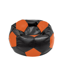 Fotoliu puf Mondo Ball - imitatie piele - negru/portocaliu Fotoliu puf Mondo Ball - imitatie piele - negru/portocaliu