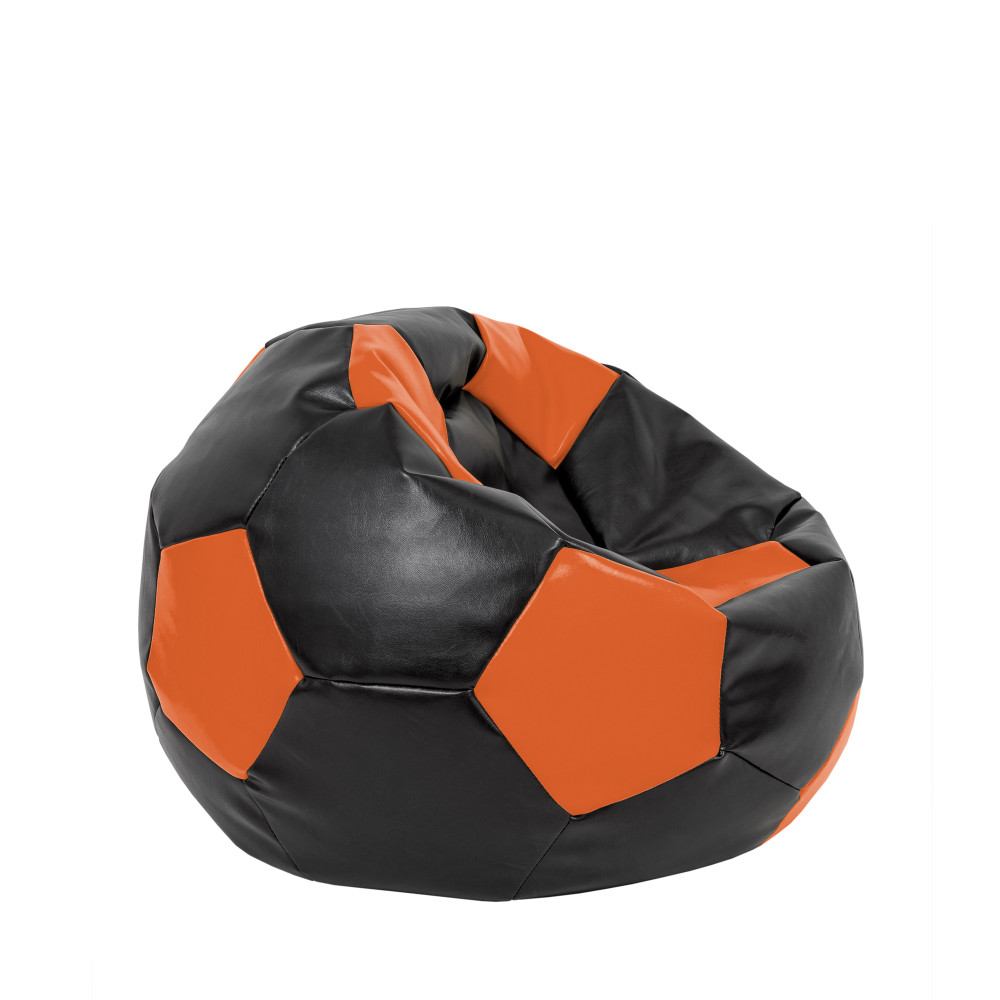 Fotoliu puf Mondo Ball - imitatie piele - negru/portocaliu Fotoliu puf Mondo Ball - imitatie piele - negru/portocaliu