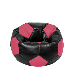 Fotoliu puf Mondo Ball - imitatie piele - negru/roz Fotoliu puf Mondo Ball - imitatie piele - negru/roz