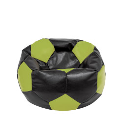 Fotoliu puf Mondo Ball - imitatie piele - negru/verde Fotoliu puf Mondo Ball - imitatie piele - negru/verde