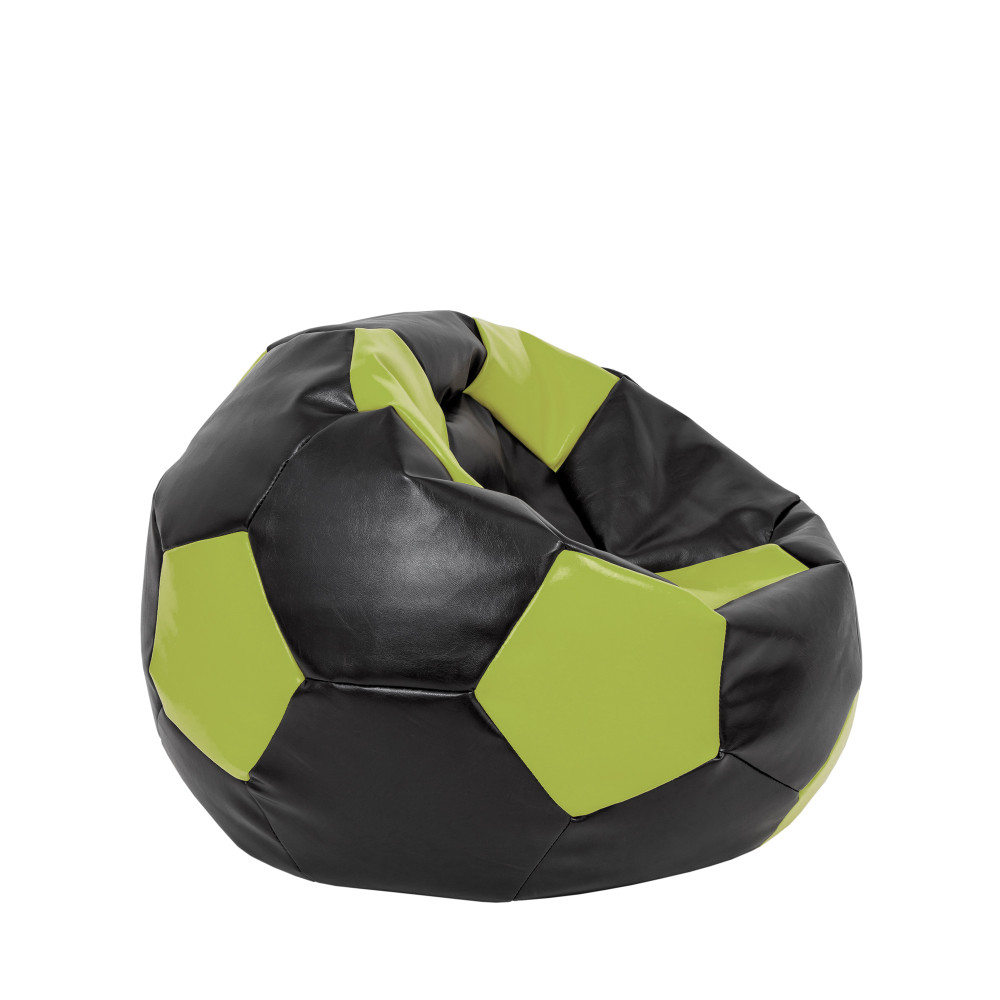 Fotoliu puf Mondo Ball - imitatie piele - negru/verde Fotoliu puf Mondo Ball - imitatie piele - negru/verde