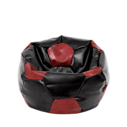 Fotoliu puf Mondo Ball - imitatie piele - negru/bordo Fotoliu puf Mondo Ball - imitatie piele - negru/bordo