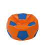 Fotoliu puf Mondo Ball - imitatie piele - portocaliu/albastru Fotoliu puf Mondo Ball - imitatie piele - portocaliu/albastru