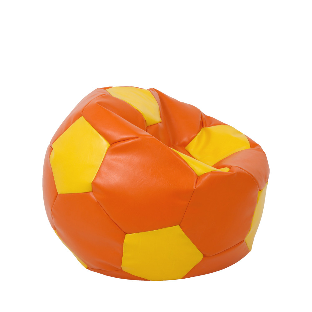 Fotoliu puf Mondo Ball - imitatie piele - portocaliu/galben Fotoliu puf Mondo Ball - imitatie piele - portocaliu/galben