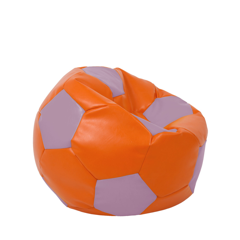Fotoliu puf Mondo Ball - imitatie piele - portocaliu/mov