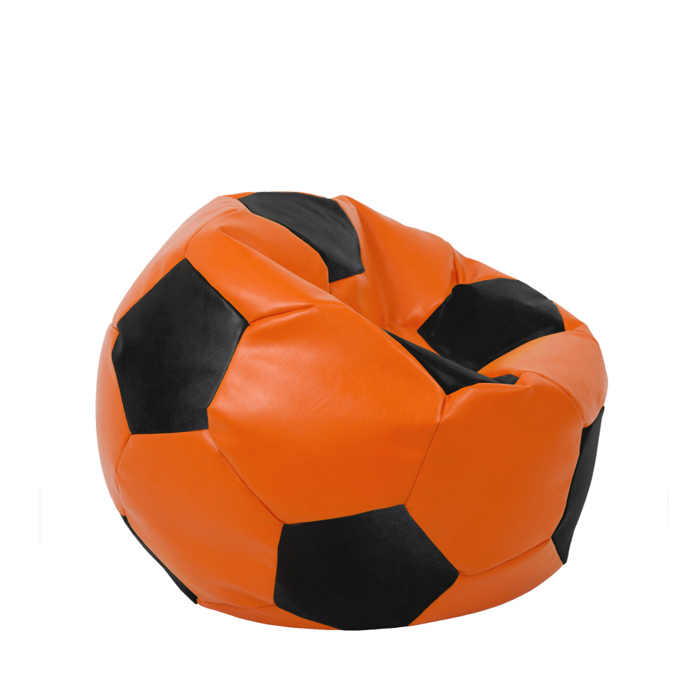 Fotoliu puf Mondo Ball - imitatie piele - portocaliu/negru Fotoliu puf Mondo Ball - imitatie piele - portocaliu/negru