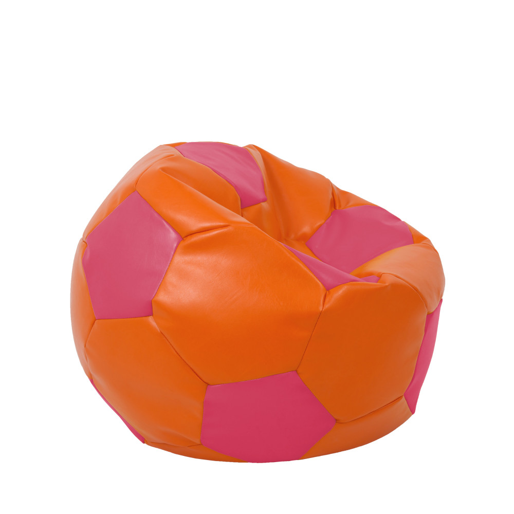 Fotoliu puf Mondo Ball - imitatie piele - portocaliu/roz Fotoliu puf Mondo Ball - imitatie piele - portocaliu/roz